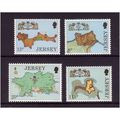 JERSEY 1980 FORTRESSES SG 222 / 225 SET 4 VALS ...