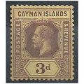 Cayman Islands 1920 SG45e 3d Purple/Pale Yellow...