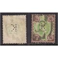 GB 1902 - 10 KEV11 4d Brown & Green " K " Perfi...