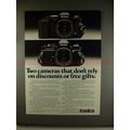 1980 Konica FS-1 and Autoreflex TC Camera Ad - NICE!!
