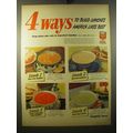 1950 Campbell's Soup Ad - 4 ways to build lunches America likes best