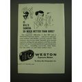 1955 Weston Exposure Meter Ad - Is Bill's camera so much better than ours?