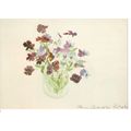 Unused Art Postcard - Pansies Dark With Blue - ...