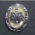 Vintage lucite scarf ring clip palmate leaf des...