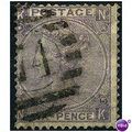 1865 SG97 6d Lilac Plate 5 Good/Fine Used "NG"
