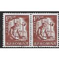 Mi 1885 (x 2): 1 L. 75 red-brown Definitive Sta...