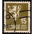 Norway 1926 Lion 15ore Used Stamp