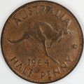 AUSTRALIA 1964 Halfpenny / ½ Penny - Error/Vari...