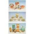 Clarice Hand Painted Pottery 3x Postcard s
