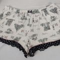 Layla Women's Sleepwear Shorts White/Black Elas...