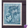 seychelles stamp george VI sg138a ab 9c blue hm