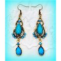 Sale Tibetan Hill Tribe Blue Crystal Bronze Hoo...