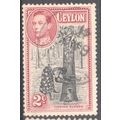 Ceylon 1938 - SG386b - 2c black & red - Tapping...