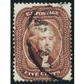 28, Used 5¢ F/VF RARE Red Brown Color Cat $1,10...