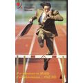 Man With Briefcase On Phone Jumping Hurdle S'po...