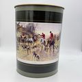 English Metal Waste Basket, 1960s Fox Hunting L...