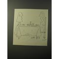 1953 Cartoon by Saul Steinberg - Dining Alone