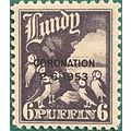 Lundy 1953 Coronation 6d black o/p Mauve Mounte...