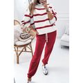 Red Stripe Drop Shoulder Pullover and Jogger Pa...