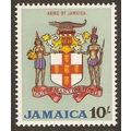 Jamaica 1964 10/- Arms Mounted Mint MM SG Sc 23...