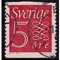Sverige Sweden 1957 Numerals 5 ore Used Stamp