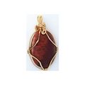 Red Flame Moss Agate Gold Wire Wrap Gemstone Pe...