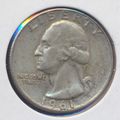 1961-D Washington 90% Silver Quarter, Circulate...