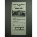 1989 New York School of Interior Design Ad - Wh...