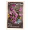 EVERY BIRTHDAY HAPPINESS.. used vintage postcar...