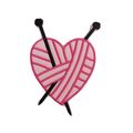 Love Heart Iron On Patch Wool Knitting Sew Badg...