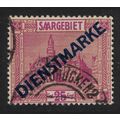 Saar optd 'DIENSTMARKE' 25c 1922 Canc SG#o102