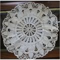 Vintage Natural Color Crochet Cotton Thread Round Doily, 14"