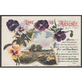 Love In Absence, Pansies, Sheep & Poem, c.1915 ...