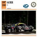 Collectors Club card. Classic Cars. Sauber C9