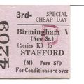 B.T.C. Edmondson Ticket - Birmingham New Street...