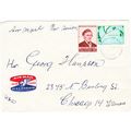 AIR MAIL etiquette on cover Icelandair to Chicago