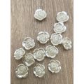 15mm Ivory Buttons Flower Rose Shape Abs Shank ...