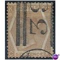 1872 SG122b 6d Pale Chestnut Good/Fine Used "CK"