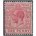 Bahamas 1921 SG115 1d Carmine Mounted Mint