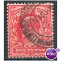 GB stamps 1902-10 KEV11 - 1d SG219 London 83