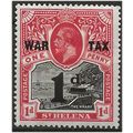 St Helena 1919 SG88 1d + 1d Black & Carmine-Red...