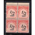 J88 1/2c Postage Due Fine MNH Blk/4 O7082