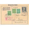 Germany REGISTERED Postal Card 1947, Selb