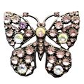 1 5/8 inch Butterfly Light Purple Rhinestone Br...