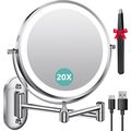 1X/20X Wall Mounted Makeup Mirror with Light, 8...