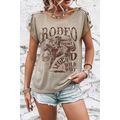 Smoke Gray RODEO Cowboy Graphic Buttoned Batwin...
