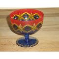 Decorative Hand Painted Glass Pedestal Bowl