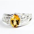 Citrine, 925 Sterling Silver Men's Ring, SR368