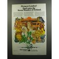 1977 Aer Lingus Airline Ad - Flying to London? Don't miss the seven wonders