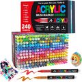 JRQ 240 Colors Acrylic Paint Markers, Brush Tip...